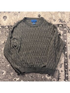 Towncraft Men's Large Gray Textured Knit Sweater 100% Acrylc